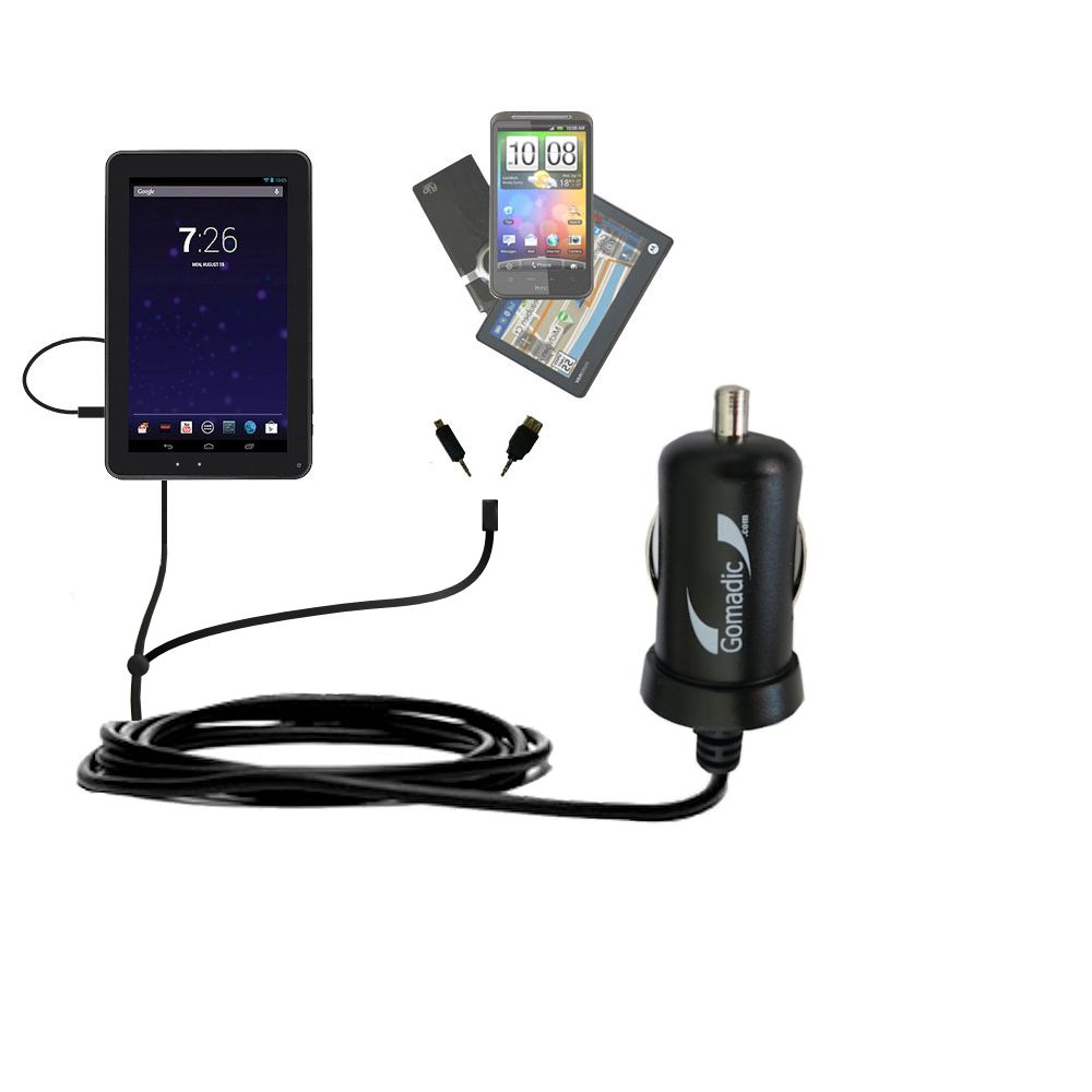 mini Double Car Charger with tips including compatible with the RCA RCT6691W3