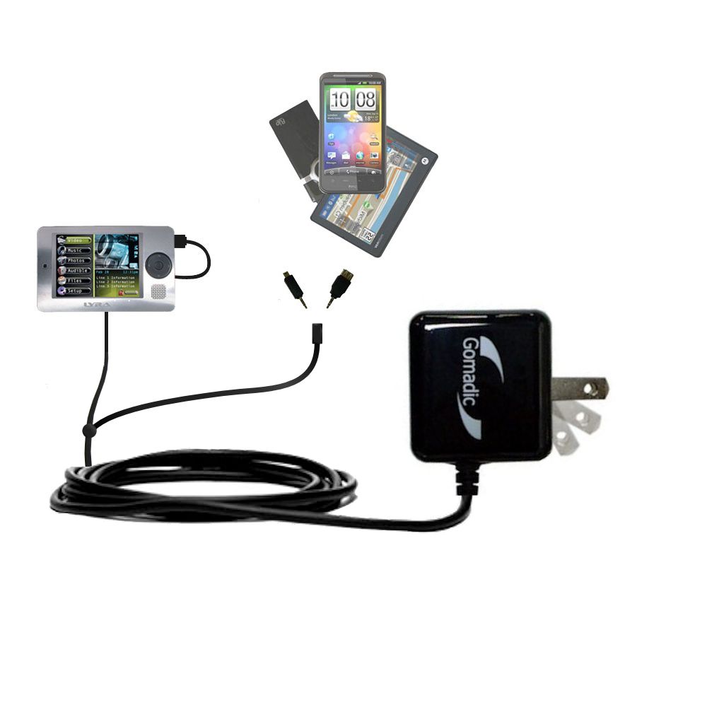 Double Wall Home Charger with tips including compatible with the RCA X3030 LYRA Media Player