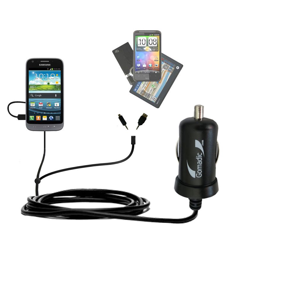 mini Double Car Charger with tips including compatible with the Samsung 4G LTE