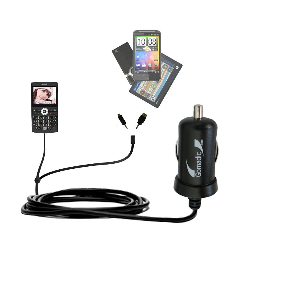 mini Double Car Charger with tips including compatible with the Samsung Blackjack i607