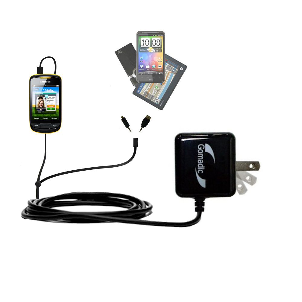 Double Wall Home Charger with tips including compatible with the Samsung Corby II