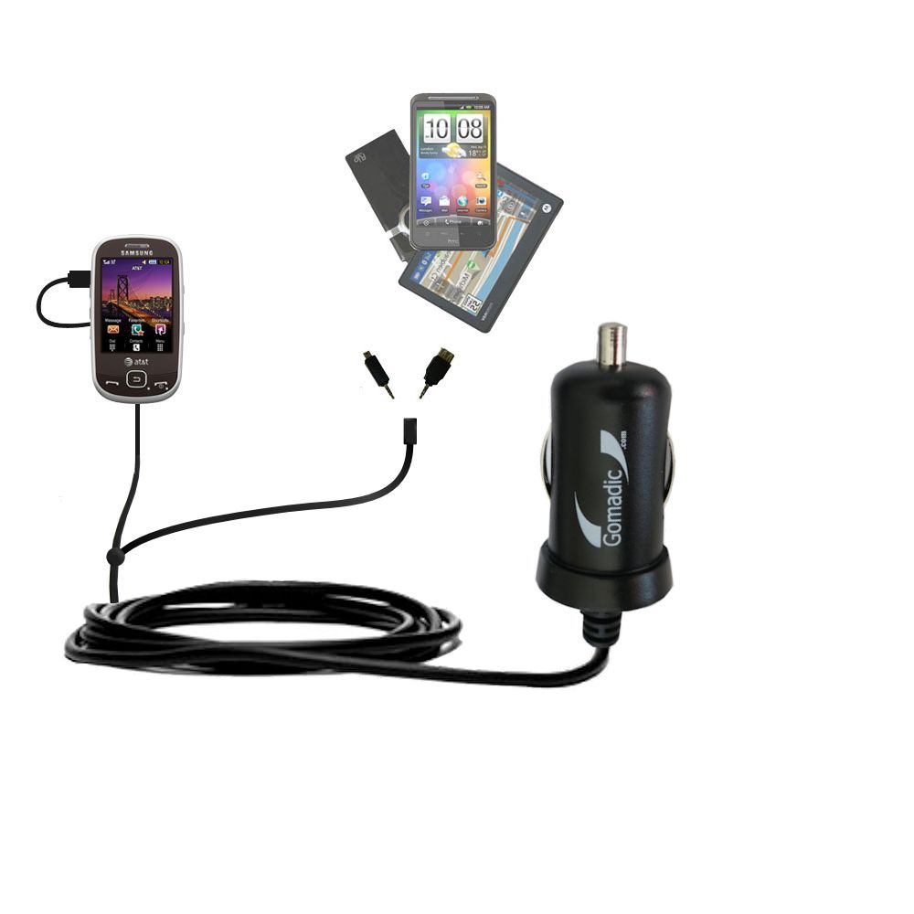 mini Double Car Charger with tips including compatible with the Samsung Flight SGH-A797