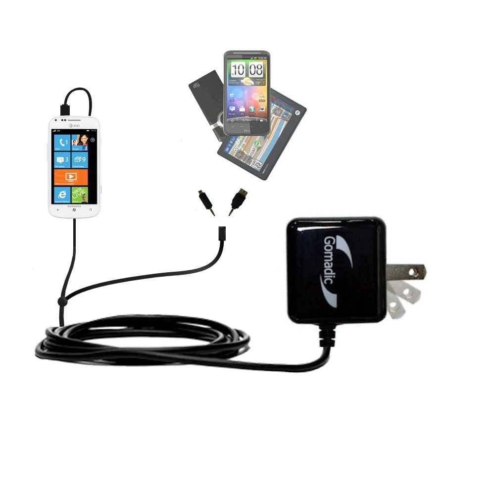 Double Wall Home Charger with tips including compatible with the Samsung Focus