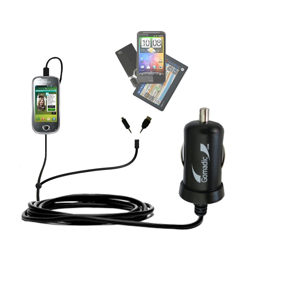 mini Double Car Charger with tips including compatible with the Samsung Galaxy 3