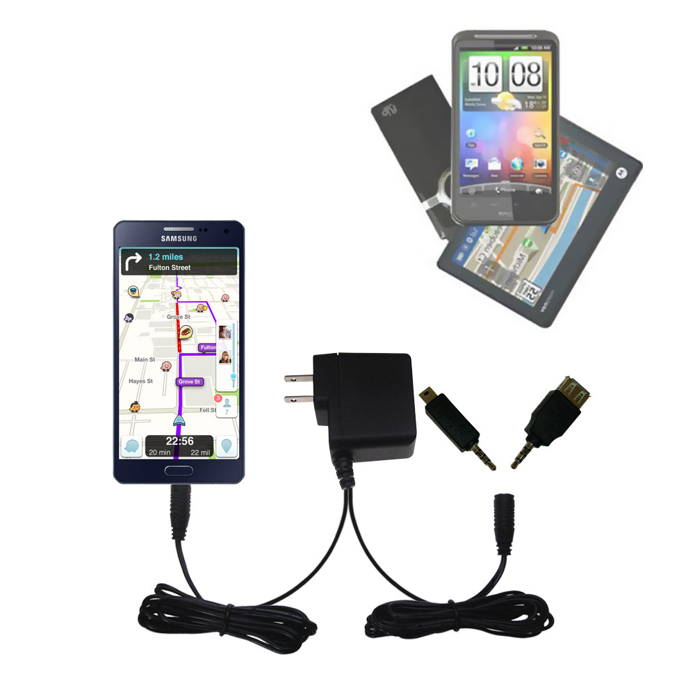 Double Wall Home Charger with tips including compatible with the Samsung Galaxy A5