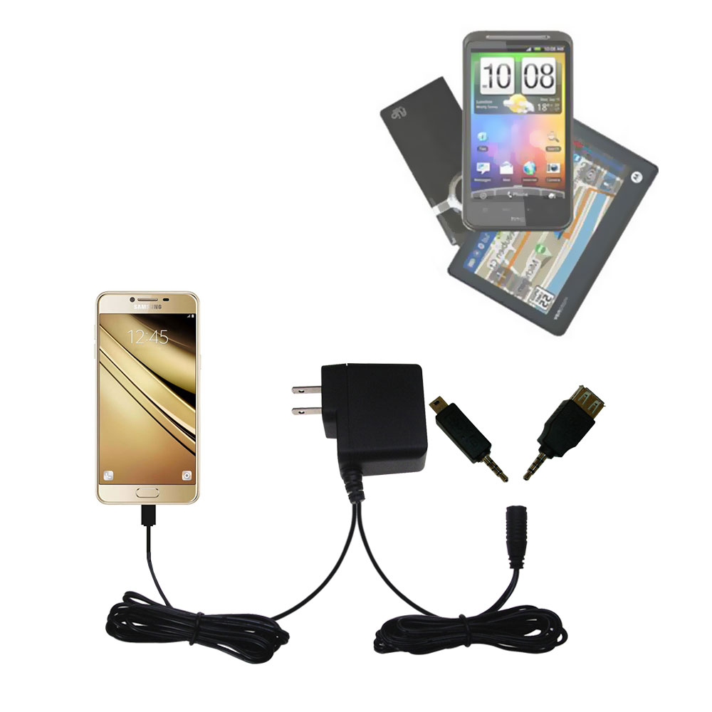 Double Wall Home Charger with tips including compatible with the Samsung Galaxy C5
