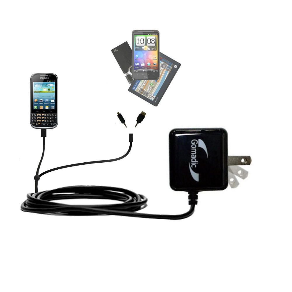 Double Wall Home Charger with tips including compatible with the Samsung Galaxy Chat