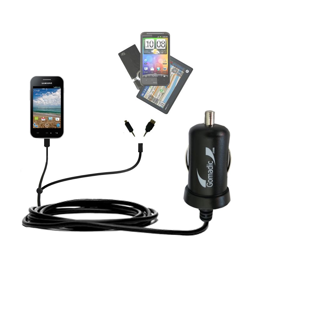 mini Double Car Charger with tips including compatible with the Samsung Galaxy Discover