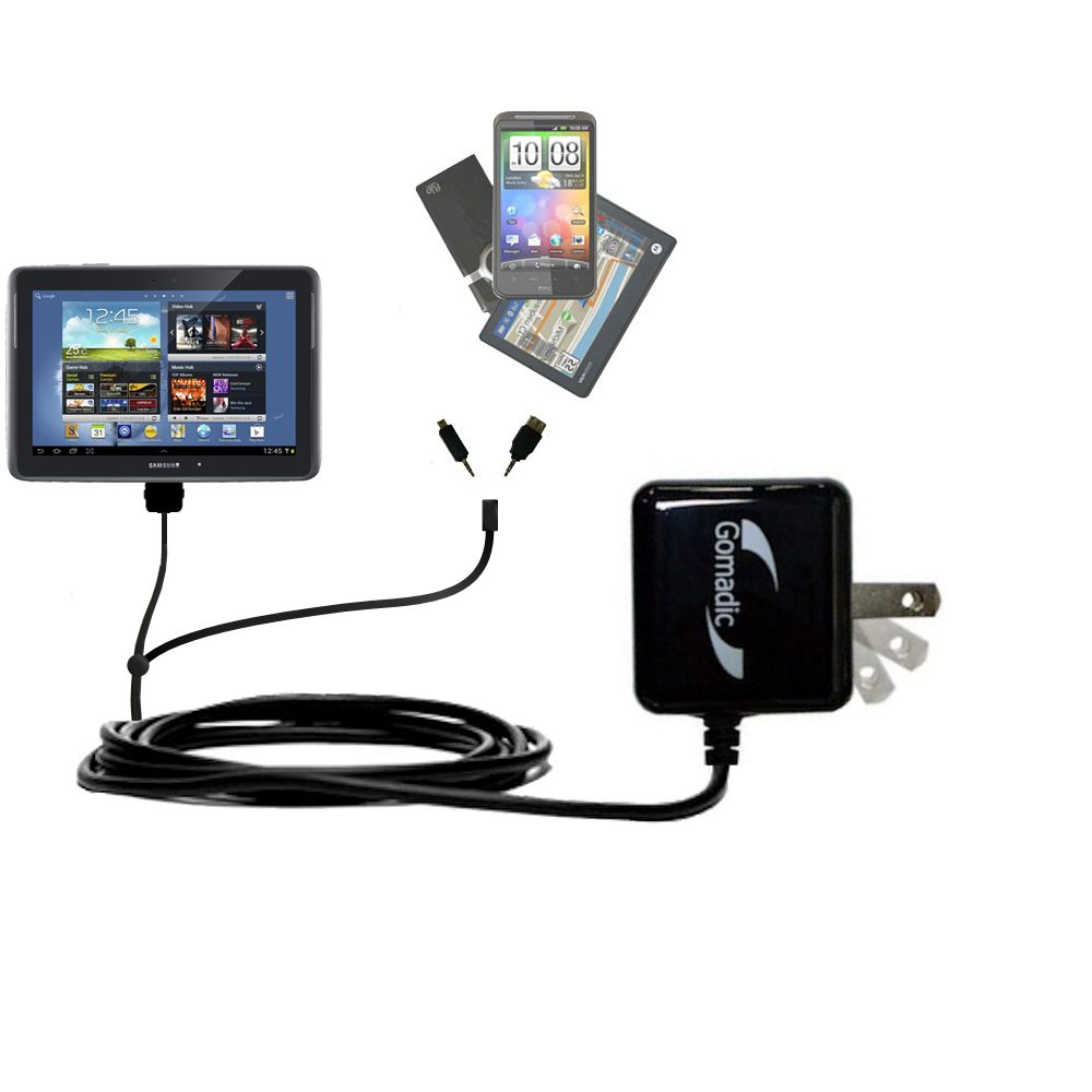 Double Wall Home Charger with tips including compatible with the Samsung Galaxy Note 10.1 Tablet