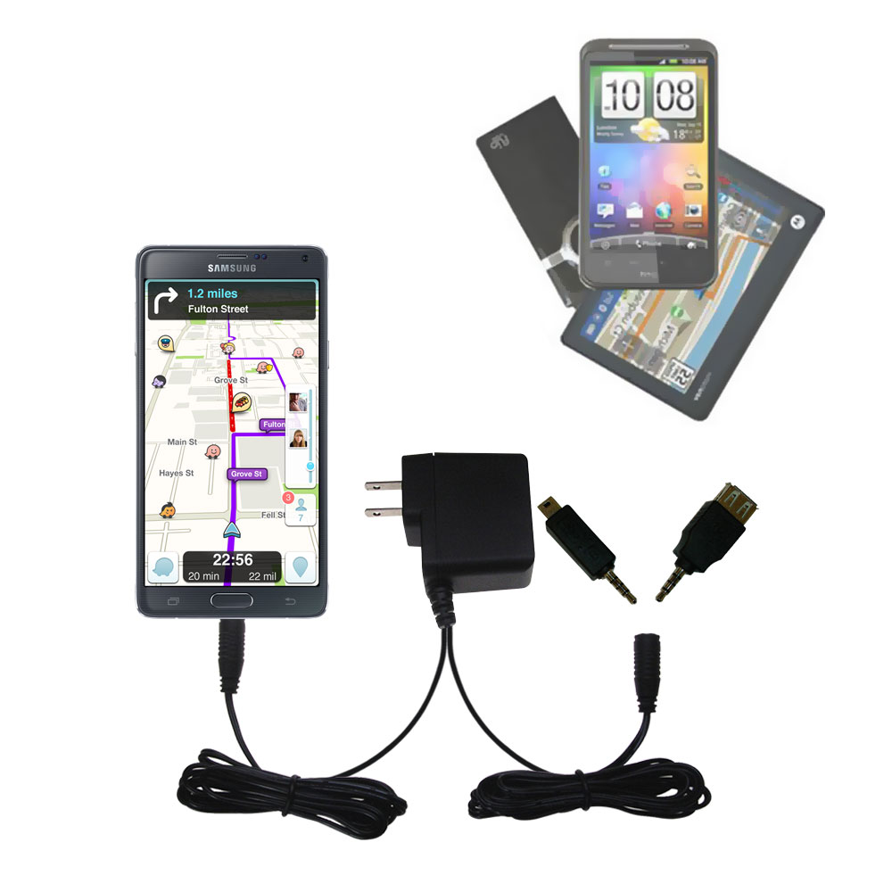 Double Wall Home Charger with tips including compatible with the Samsung Galaxy Note 4