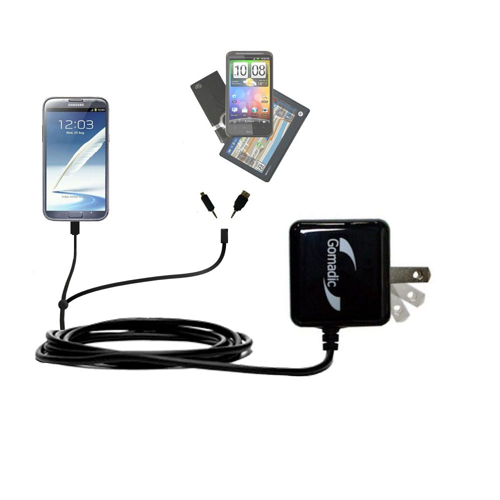 Double Wall Home Charger with tips including compatible with the Samsung Galaxy Note II