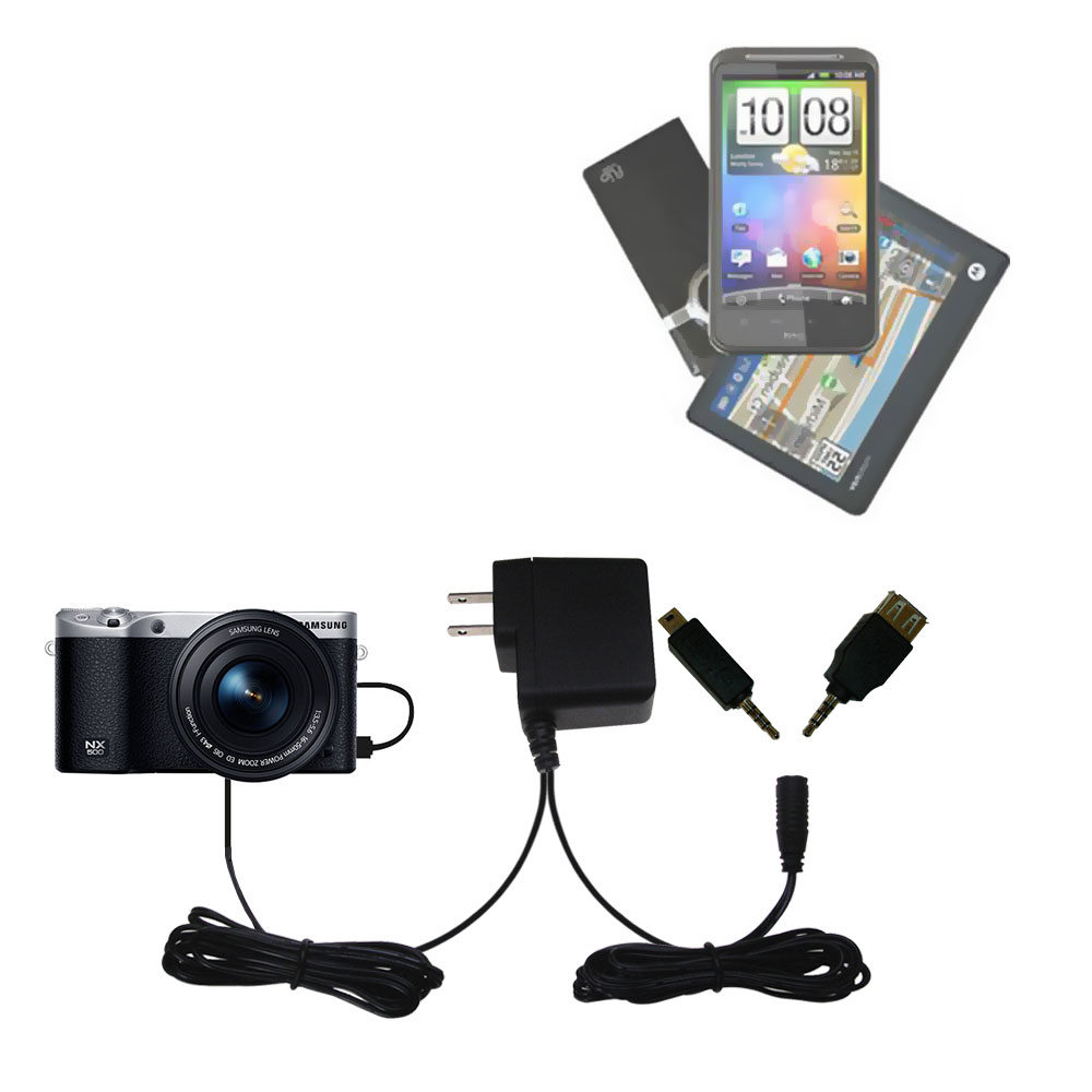 Double Wall Home Charger with tips including compatible with the Samsung Galaxy NX500