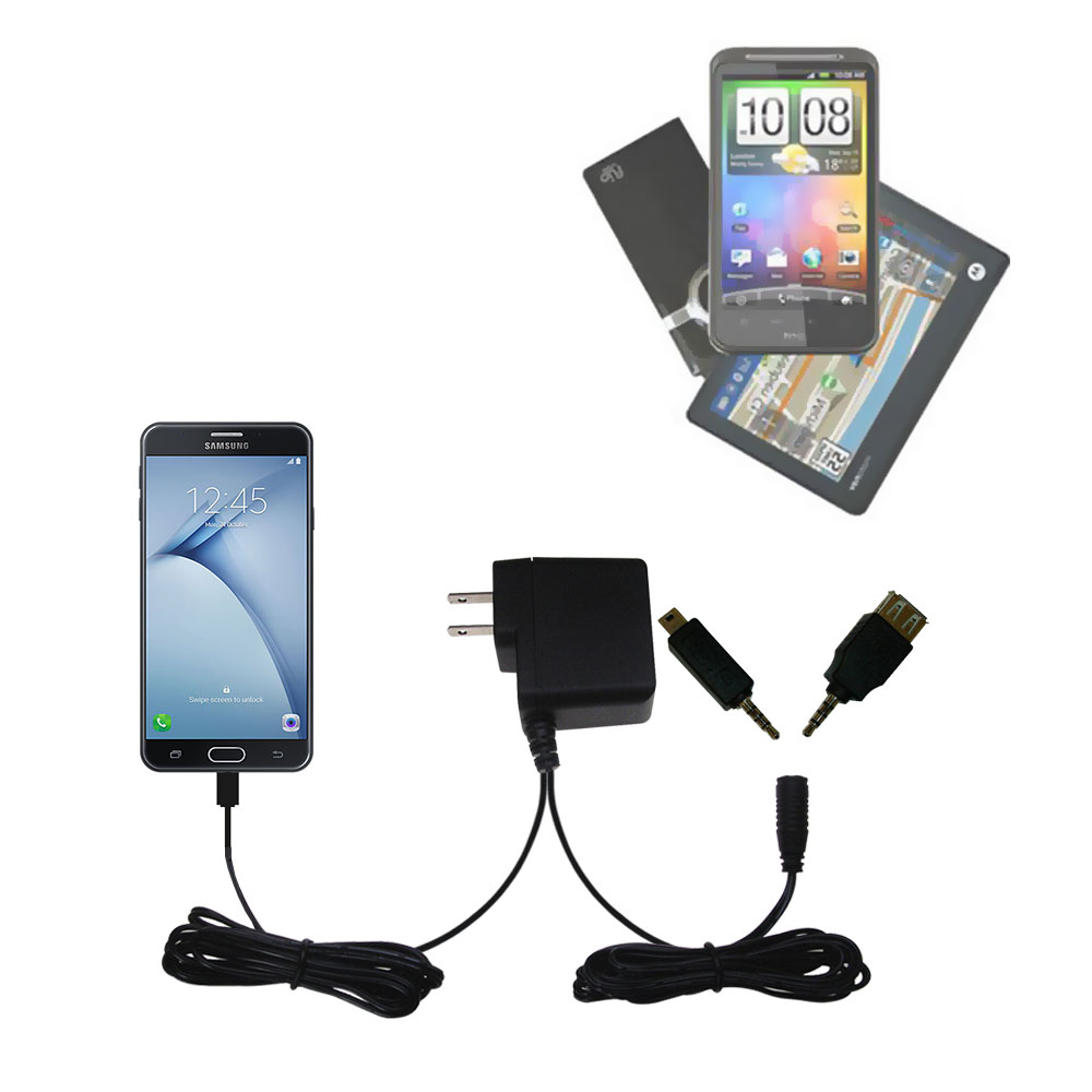 Double Wall Home Charger with tips including compatible with the Samsung Galaxy On Nxt