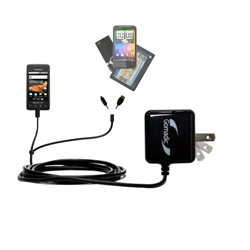 Double Wall Home Charger with tips including compatible with the Samsung Galaxy Prevail