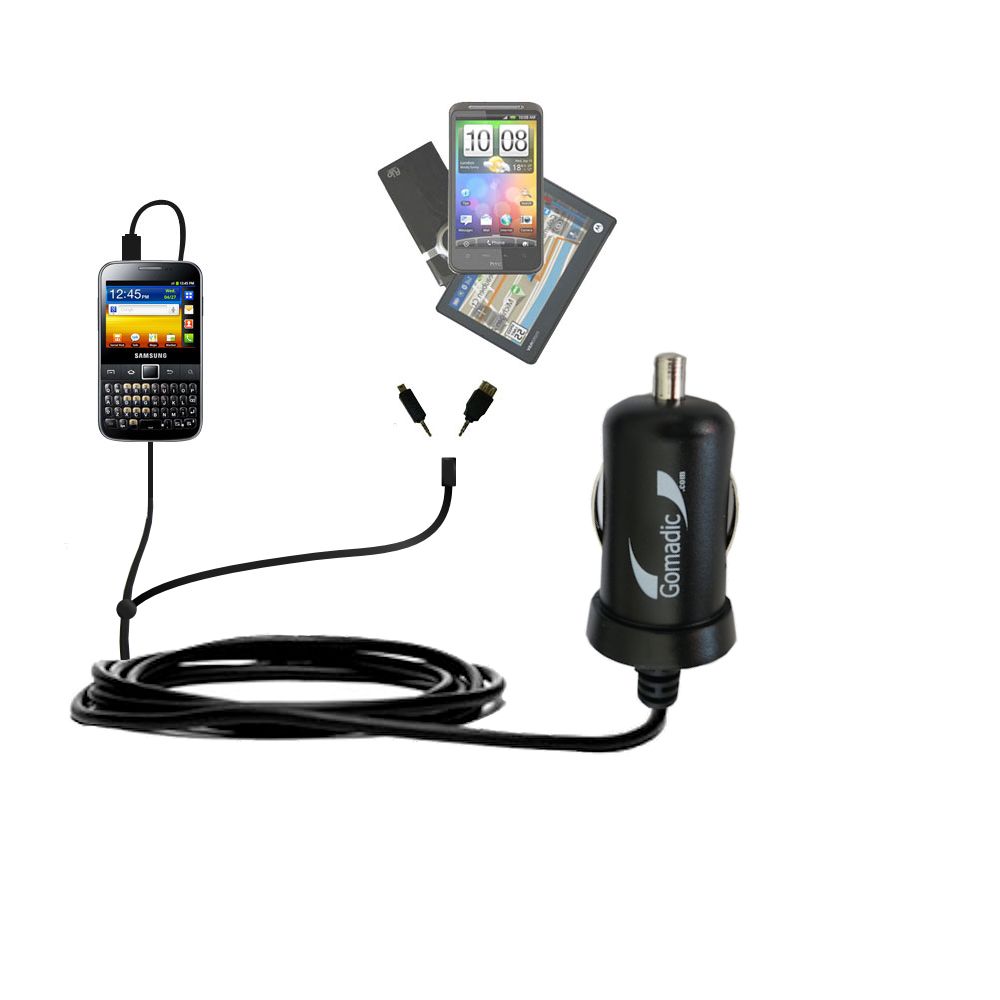 mini Double Car Charger with tips including compatible with the Samsung GALAXY Pro