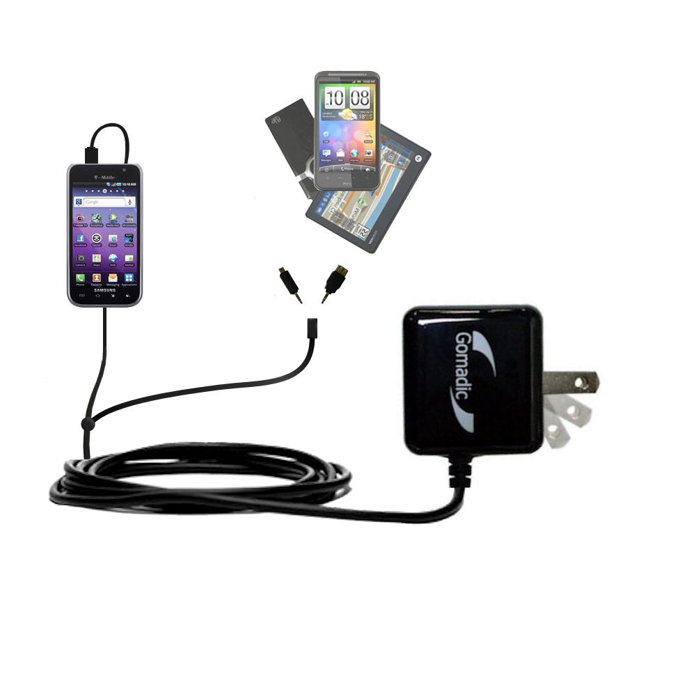 Double Wall Home Charger with tips including compatible with the Samsung Galaxy S 4G