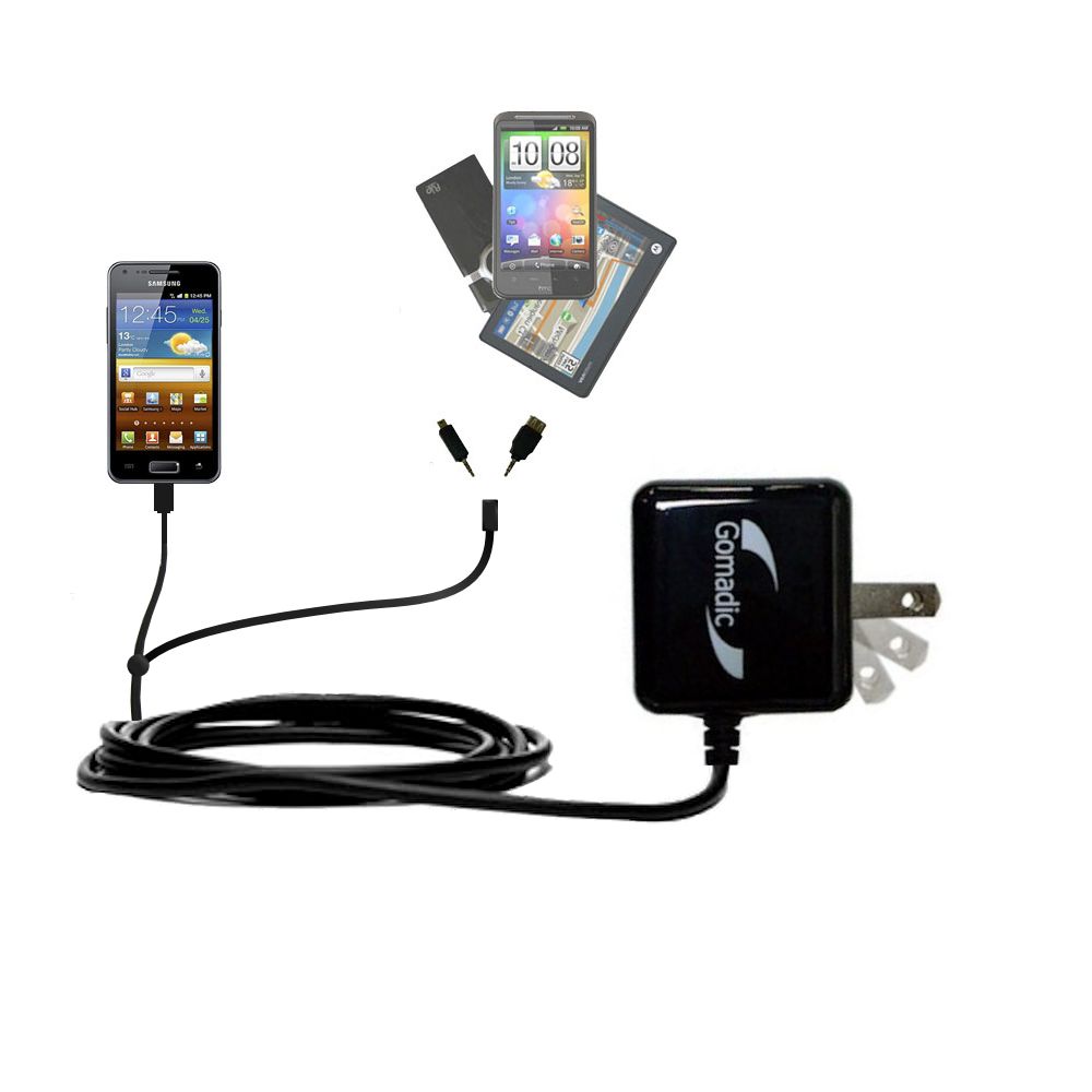 Double Wall Home Charger with tips including compatible with the Samsung Galaxy S Advance