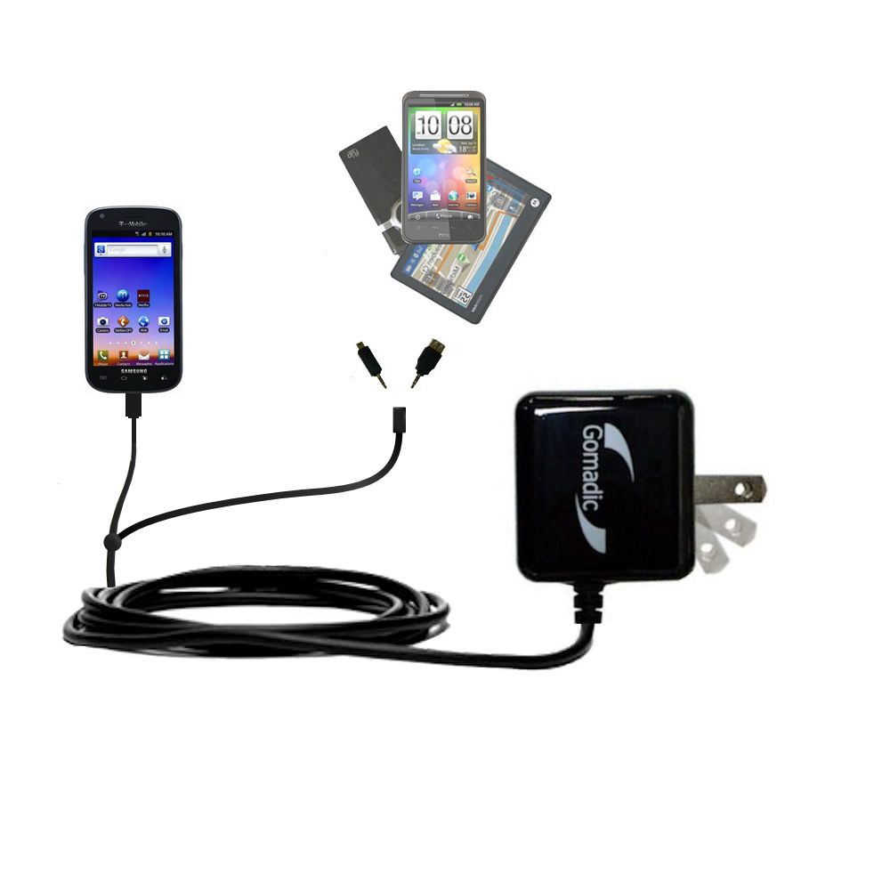 Double Wall Home Charger with tips including compatible with the Samsung Galaxy S Blaze / SGH-T769