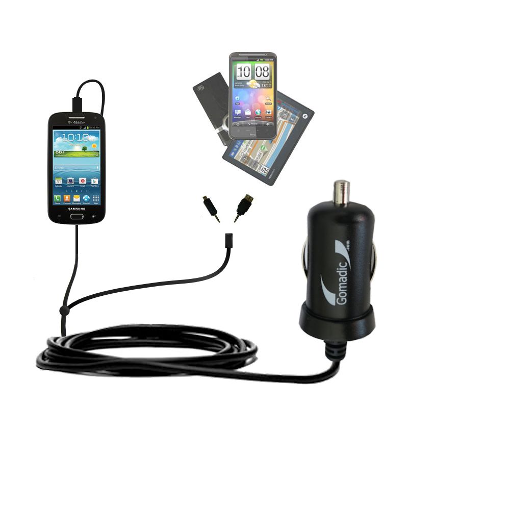 mini Double Car Charger with tips including compatible with the Samsung Galaxy S Relay