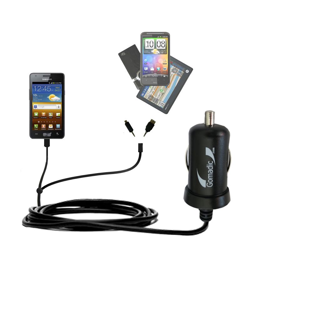 mini Double Car Charger with tips including compatible with the Samsung Galaxy Z