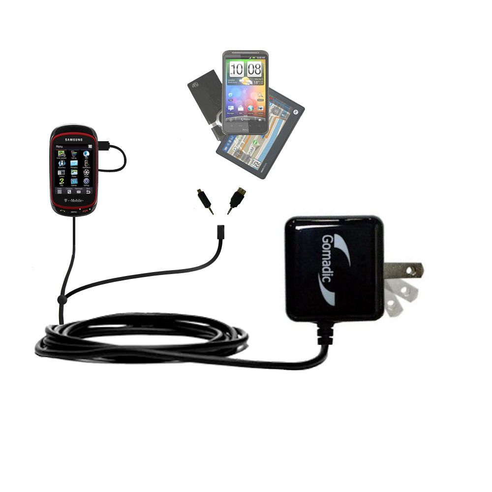 Double Wall Home Charger with tips including compatible with the Samsung Gravity SGH-T669