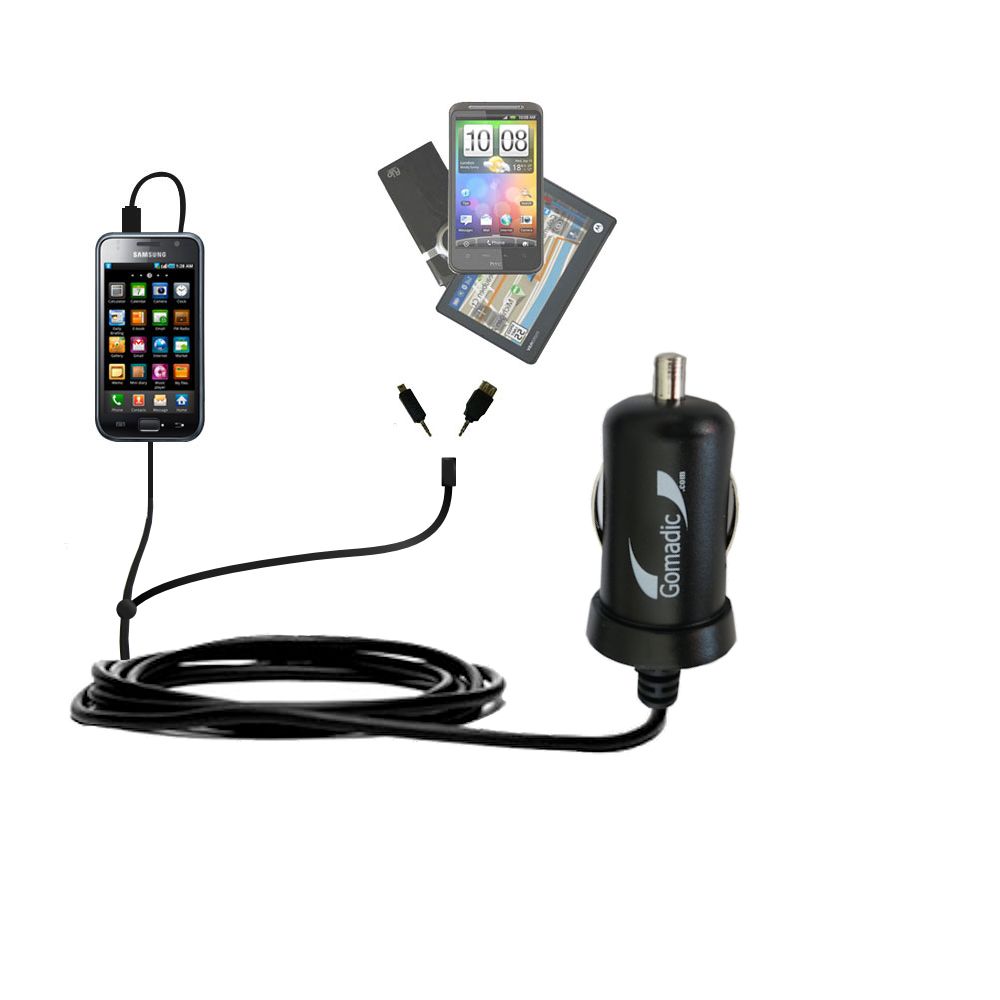 mini Double Car Charger with tips including compatible with the Samsung GT-I9000