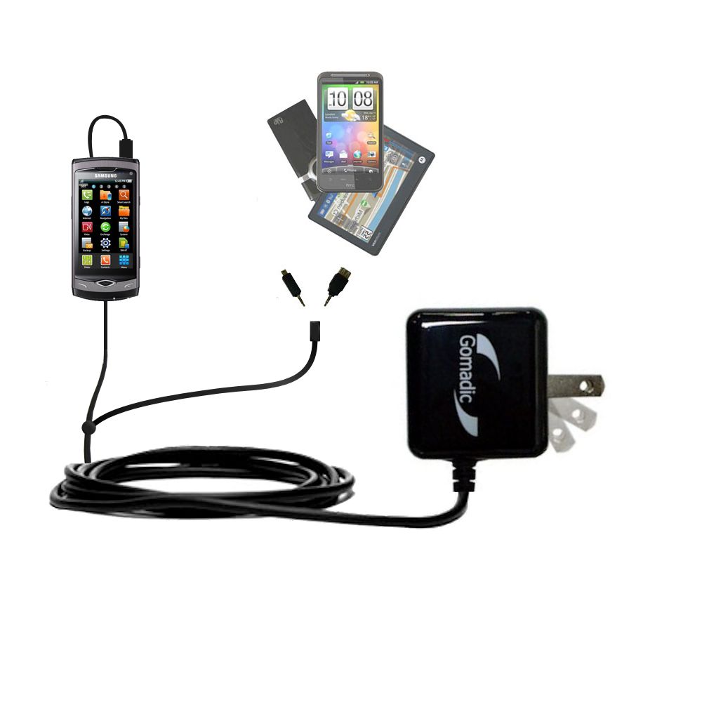 Double Wall Home Charger with tips including compatible with the Samsung GT-S8500