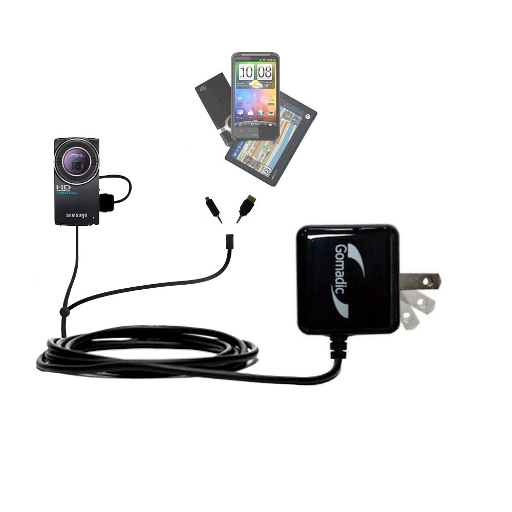 Double Wall Home Charger with tips including compatible with the Samsung HMX-U20 Digital Camcorder