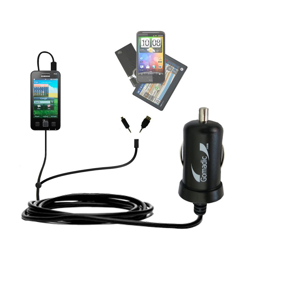 mini Double Car Charger with tips including compatible with the Samsung I6712