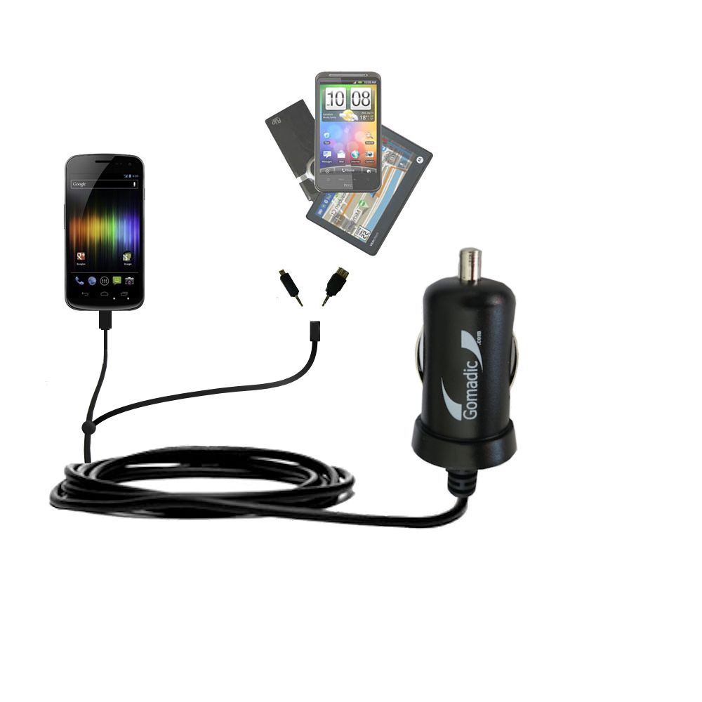 mini Double Car Charger with tips including compatible with the Samsung I9250