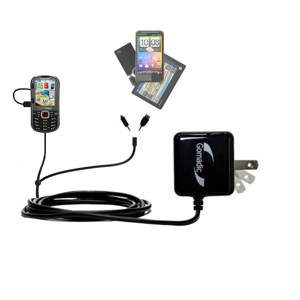 Double Wall Home Charger with tips including compatible with the Samsung Intensity II