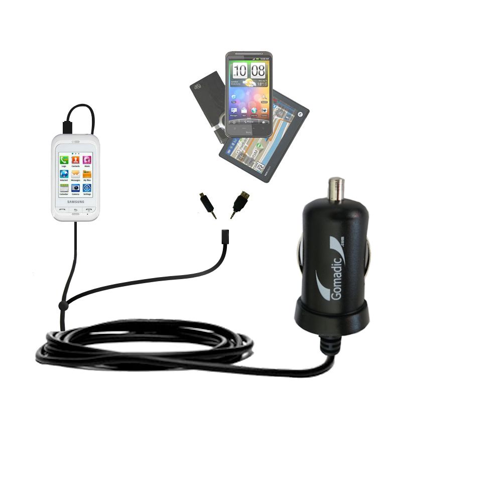 mini Double Car Charger with tips including compatible with the Samsung Libre