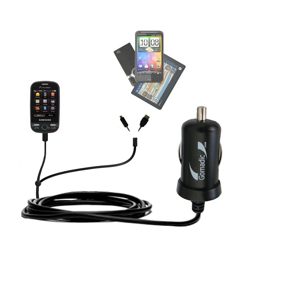 mini Double Car Charger with tips including compatible with the Samsung Messager Touch