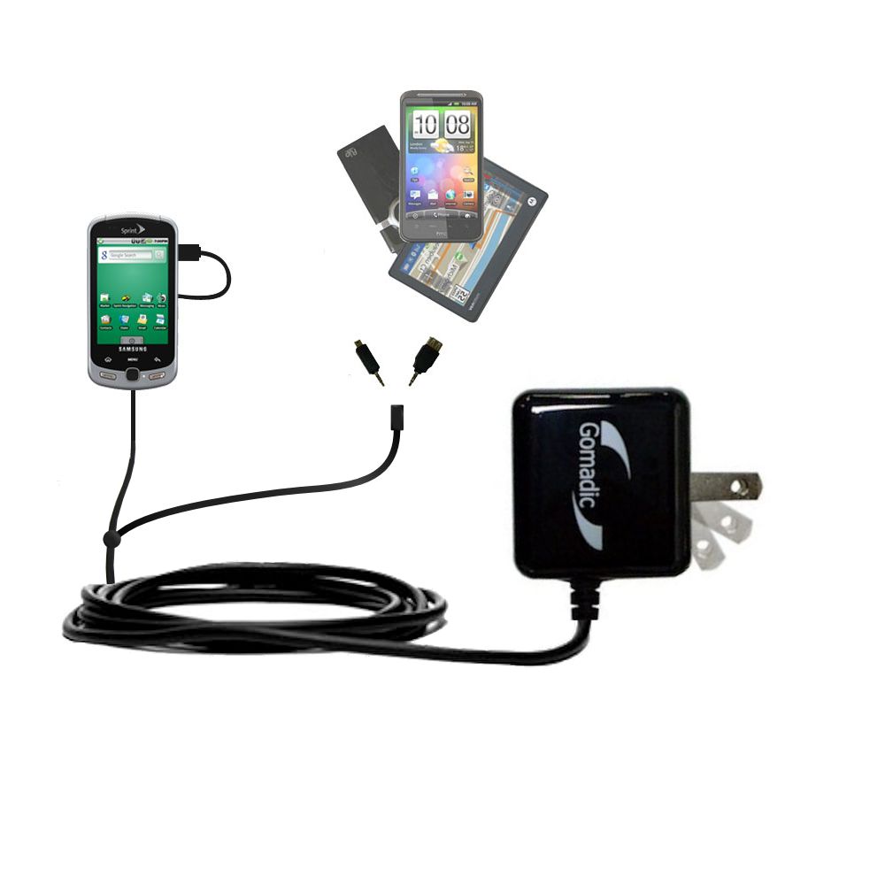 Double Wall Home Charger with tips including compatible with the Samsung Moment