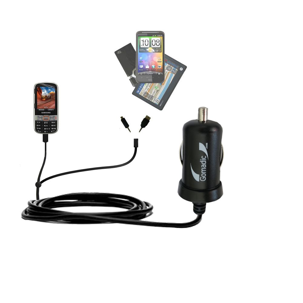 mini Double Car Charger with tips including compatible with the Samsung Montage