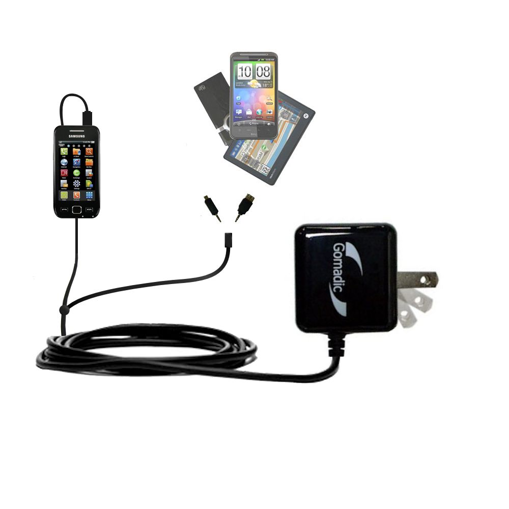 Double Wall Home Charger with tips including compatible with the Samsung S5250