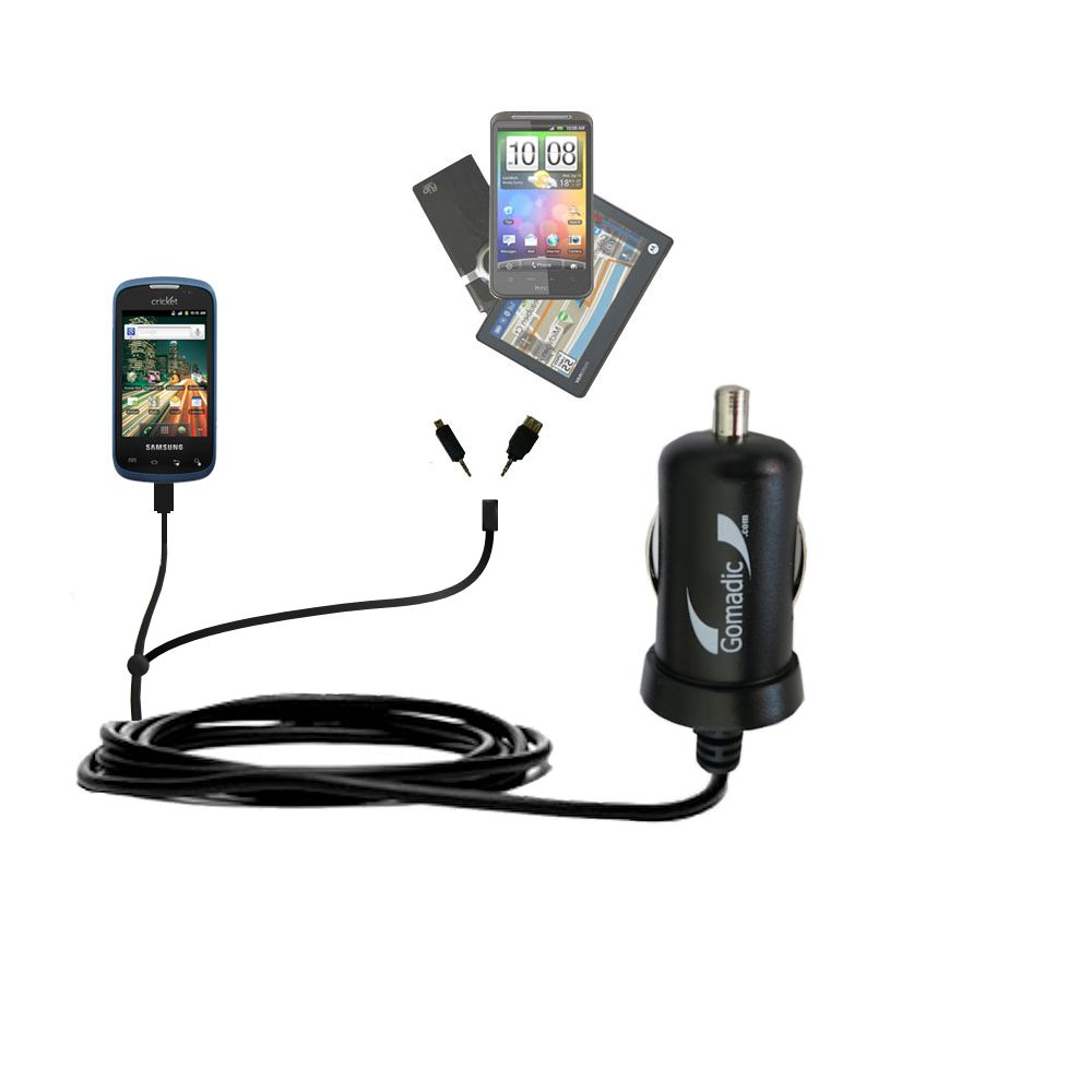 mini Double Car Charger with tips including compatible with the Samsung SCH-R730