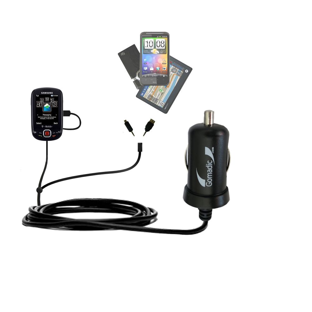 mini Double Car Charger with tips including compatible with the Samsung SGH-T359