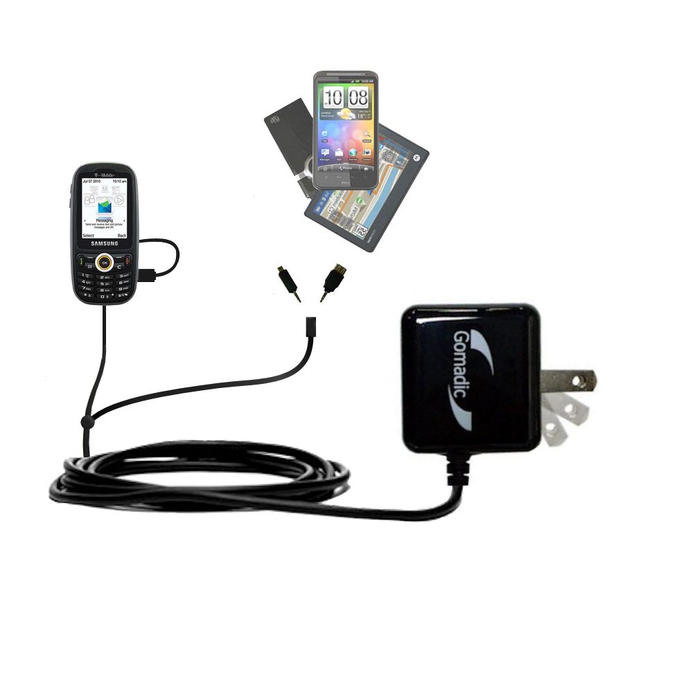 Double Wall Home Charger with tips including compatible with the Samsung SGH-T369