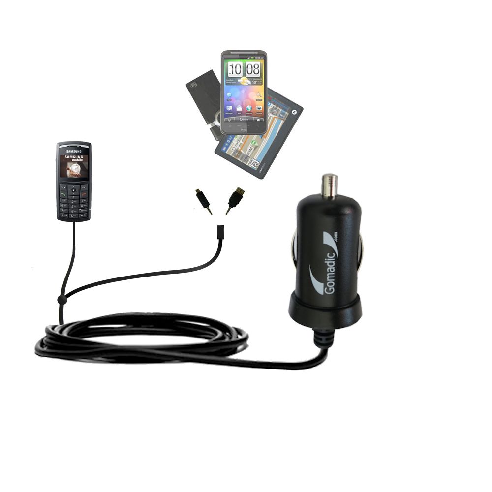 mini Double Car Charger with tips including compatible with the Samsung SGH-X820