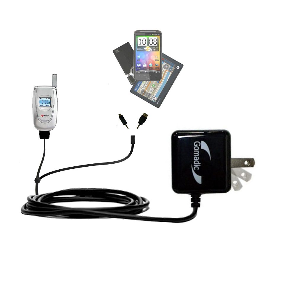 Double Wall Home Charger with tips including compatible with the Samsung SPH-A620