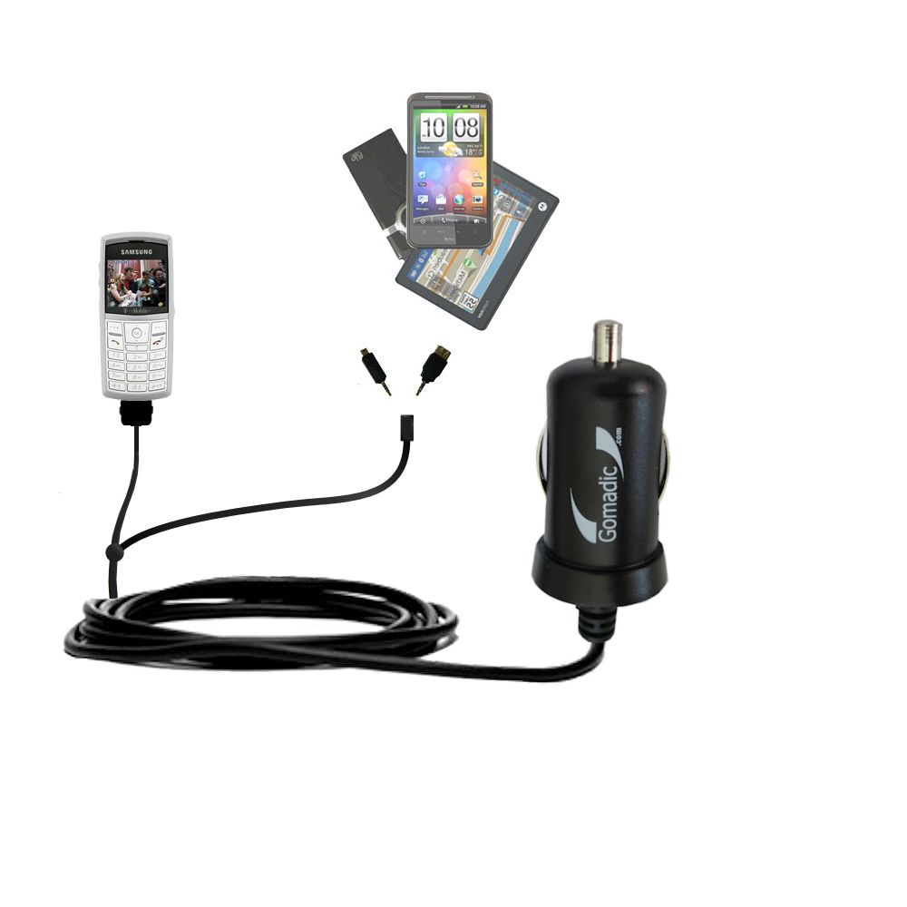mini Double Car Charger with tips including compatible with the Samsung Trace T519