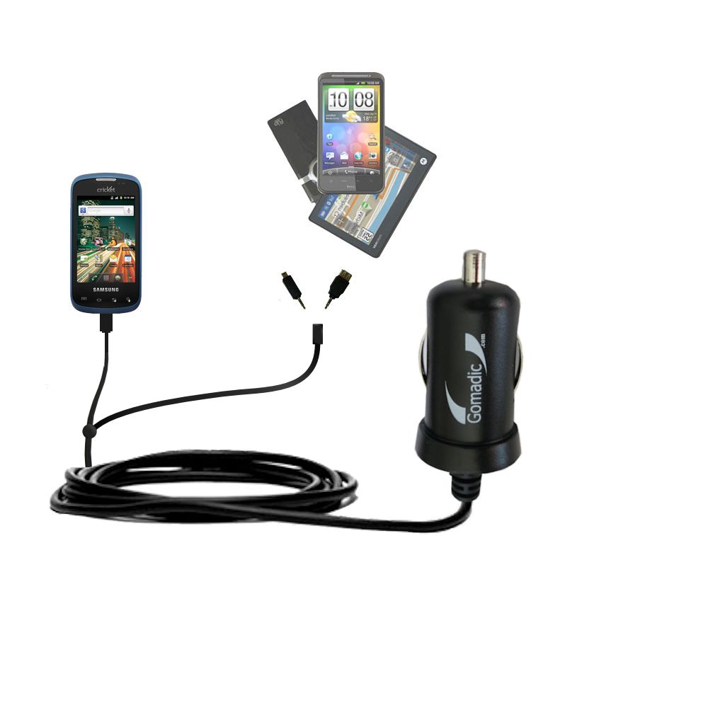 mini Double Car Charger with tips including compatible with the Samsung Transfix