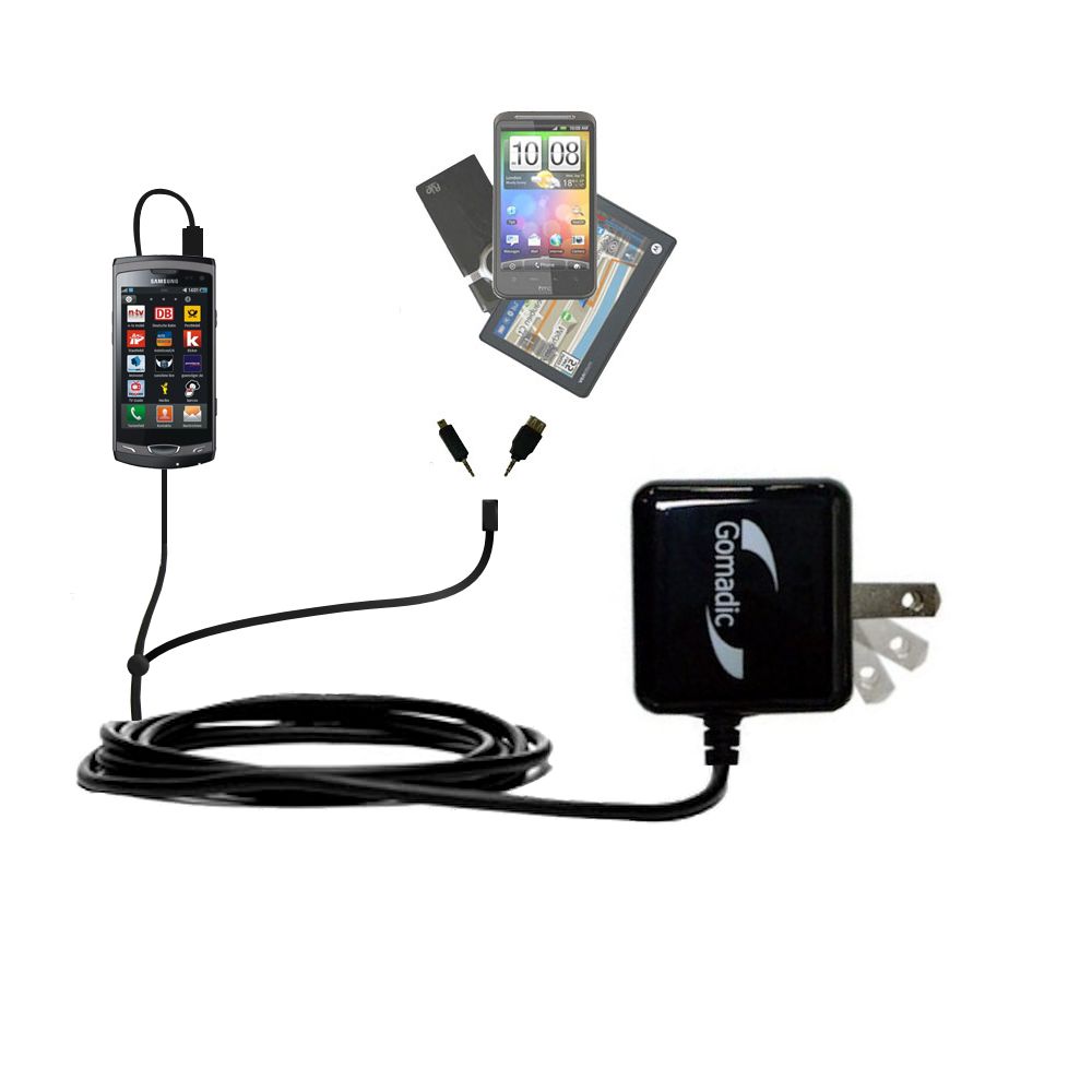 Double Wall Home Charger with tips including compatible with the Samsung Wave 2