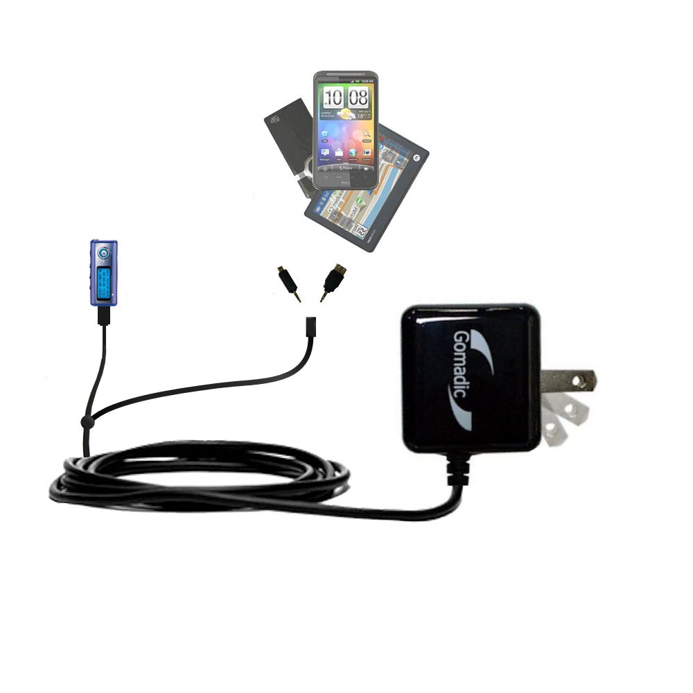 Double Wall Home Charger with tips including compatible with the Samsung Yepp YP-ST5X