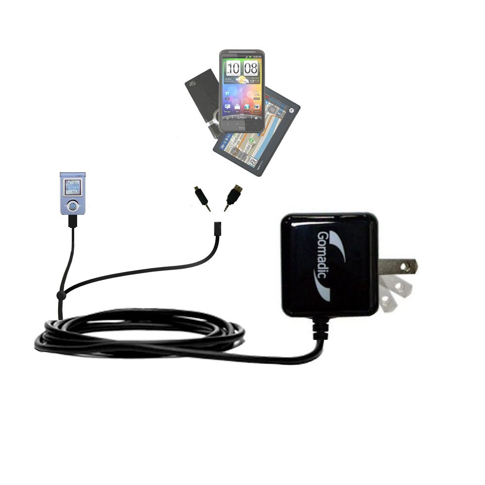 Double Wall Home Charger with tips including compatible with the Samsung Yepp YP-T7X