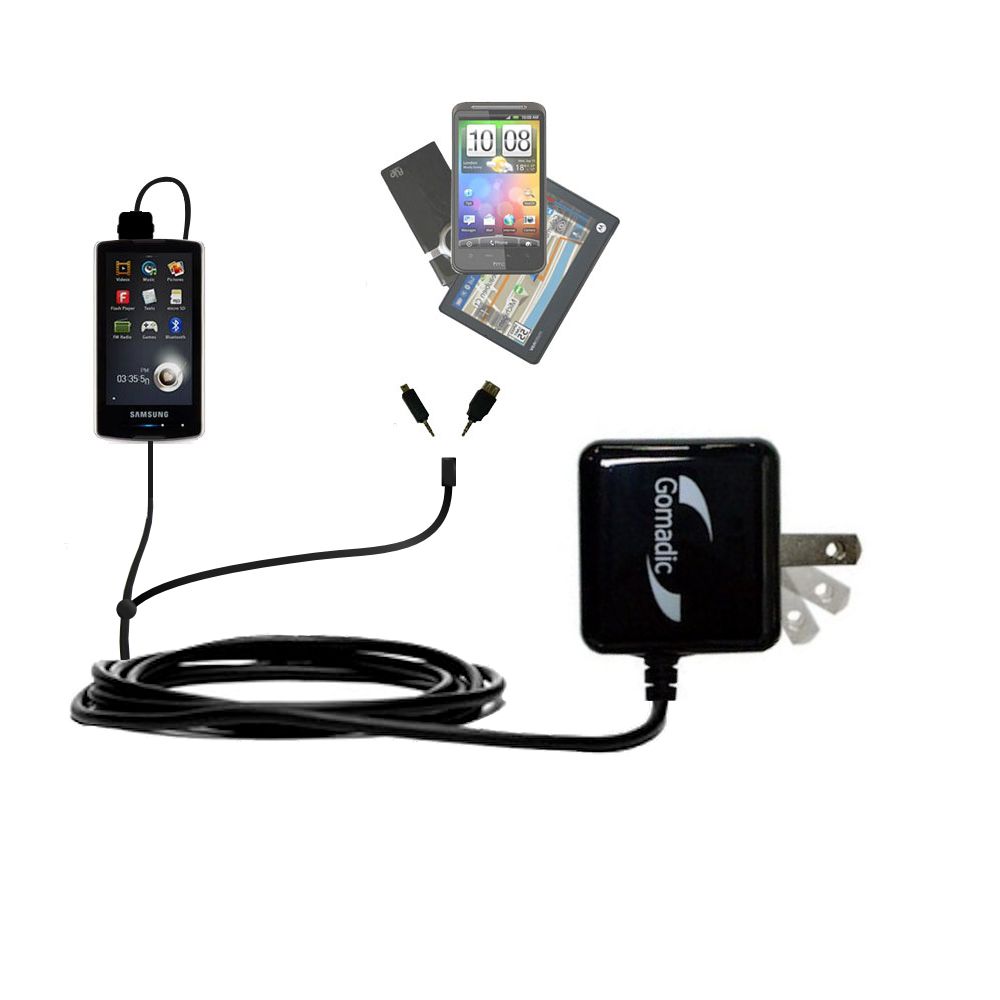 Double Wall Home Charger with tips including compatible with the Samsung YP-MB1