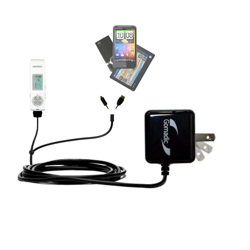 Double Wall Home Charger with tips including compatible with the Samsung YP-U1