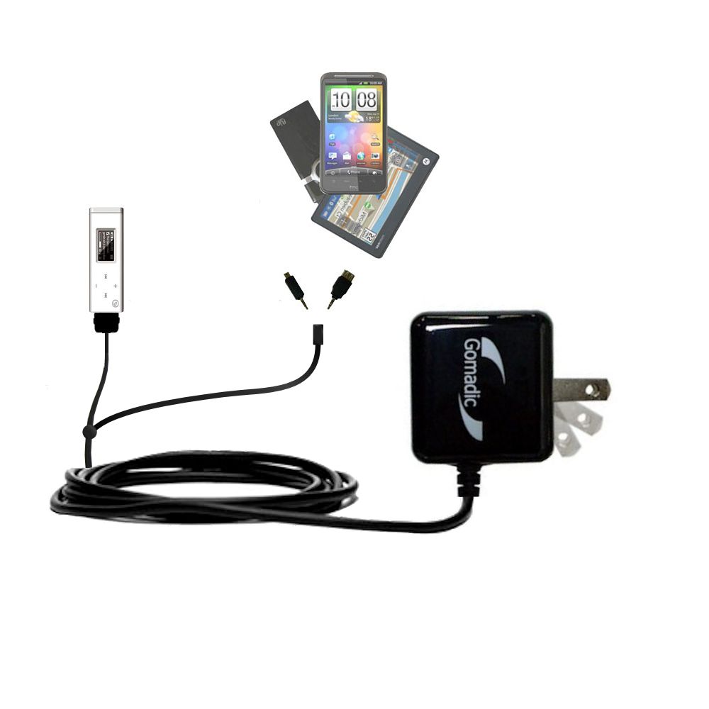 Double Wall Home Charger with tips including compatible with the Samsung Yepp YP-U3JQB