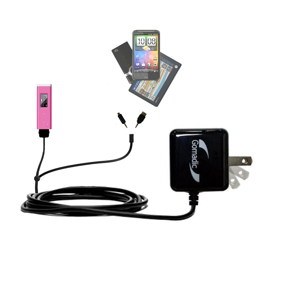 Double Wall Home Charger with tips including compatible with the Samsung YP-U3JQW